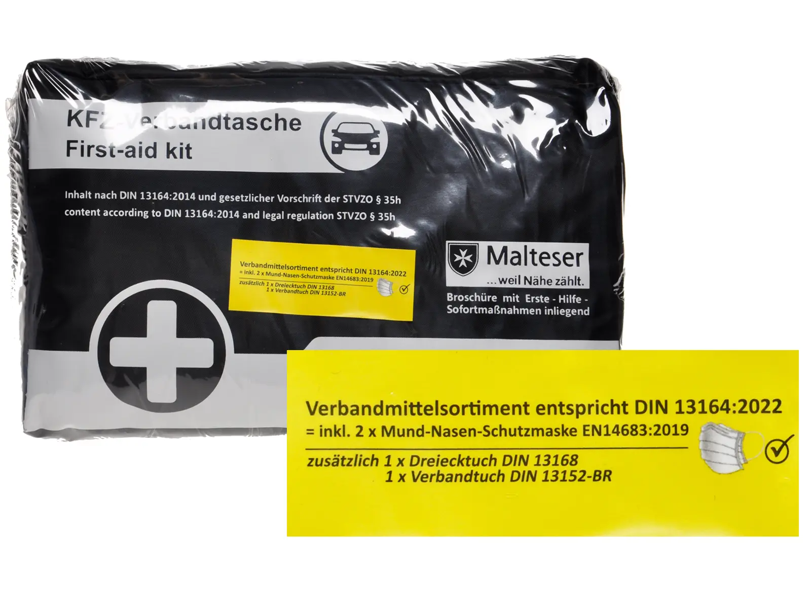 Verbandtasche Inhalt nach DIN 13164, schwarz