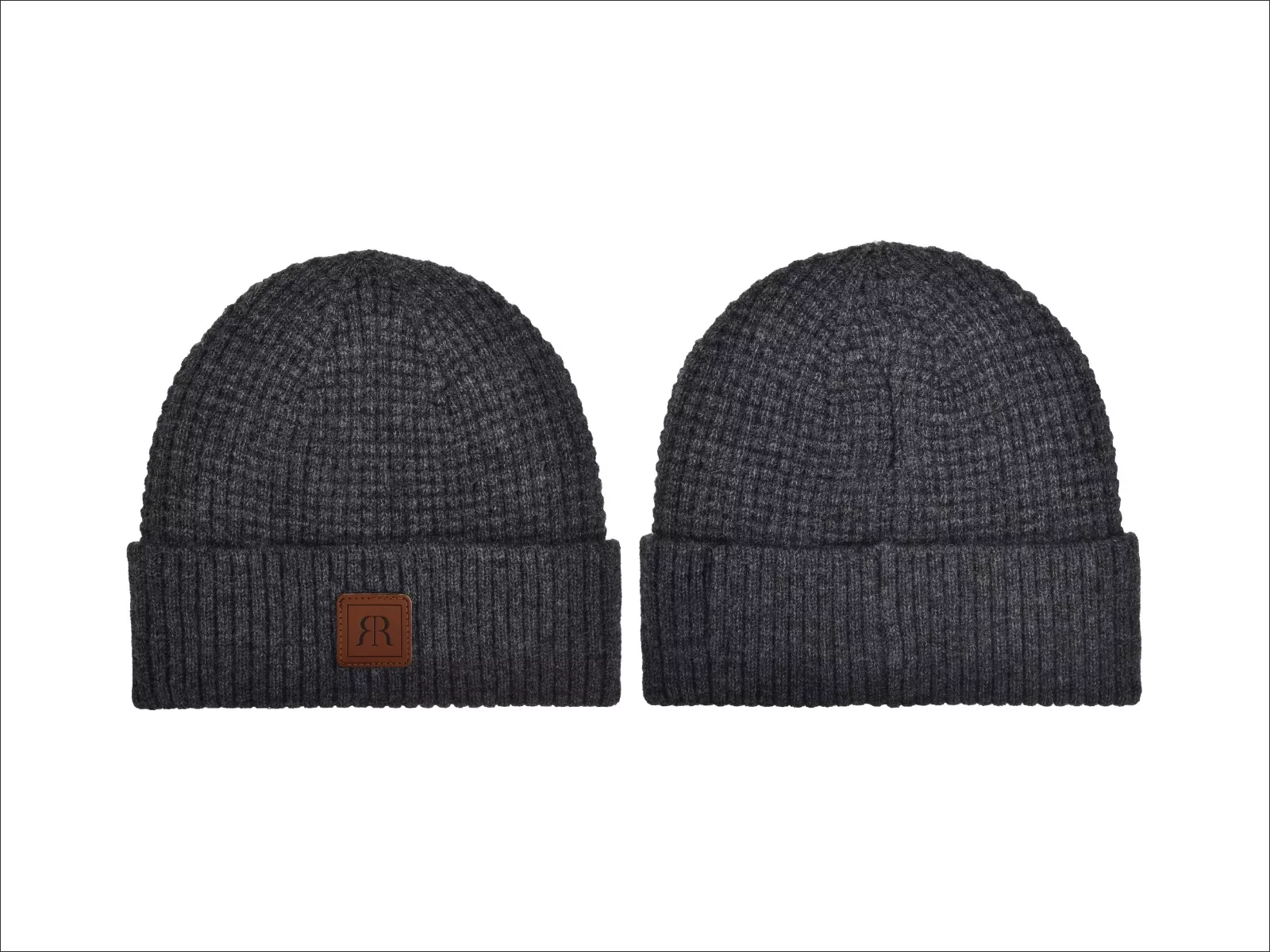 RR Mütze Strickfleece grau 