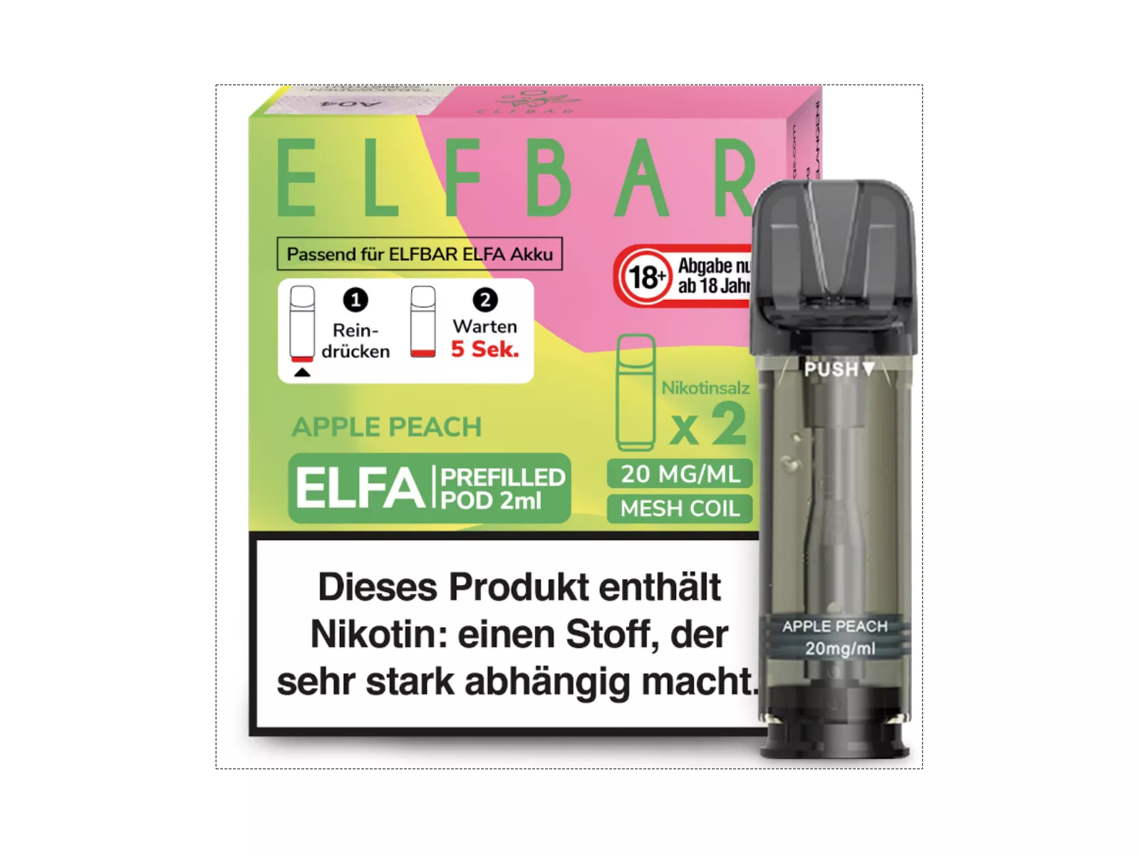 ELFBAR Elfa Pod, 20mg/ml, Apple Peach VE10