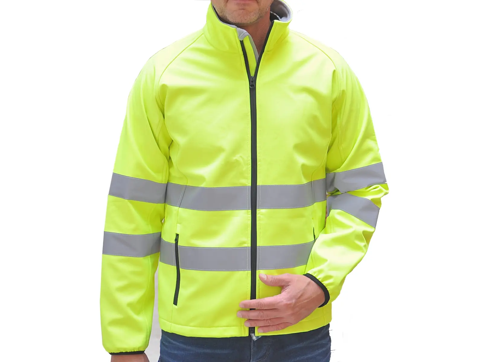 Herren Softshelljacke gelb, Gr. M     EN ISO 20471