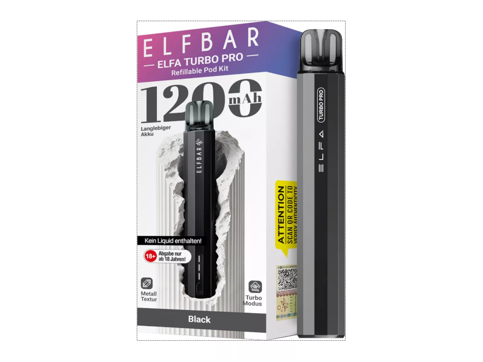 Elfbar - Elfa Turbo Pro E-Zigaretten Set Black