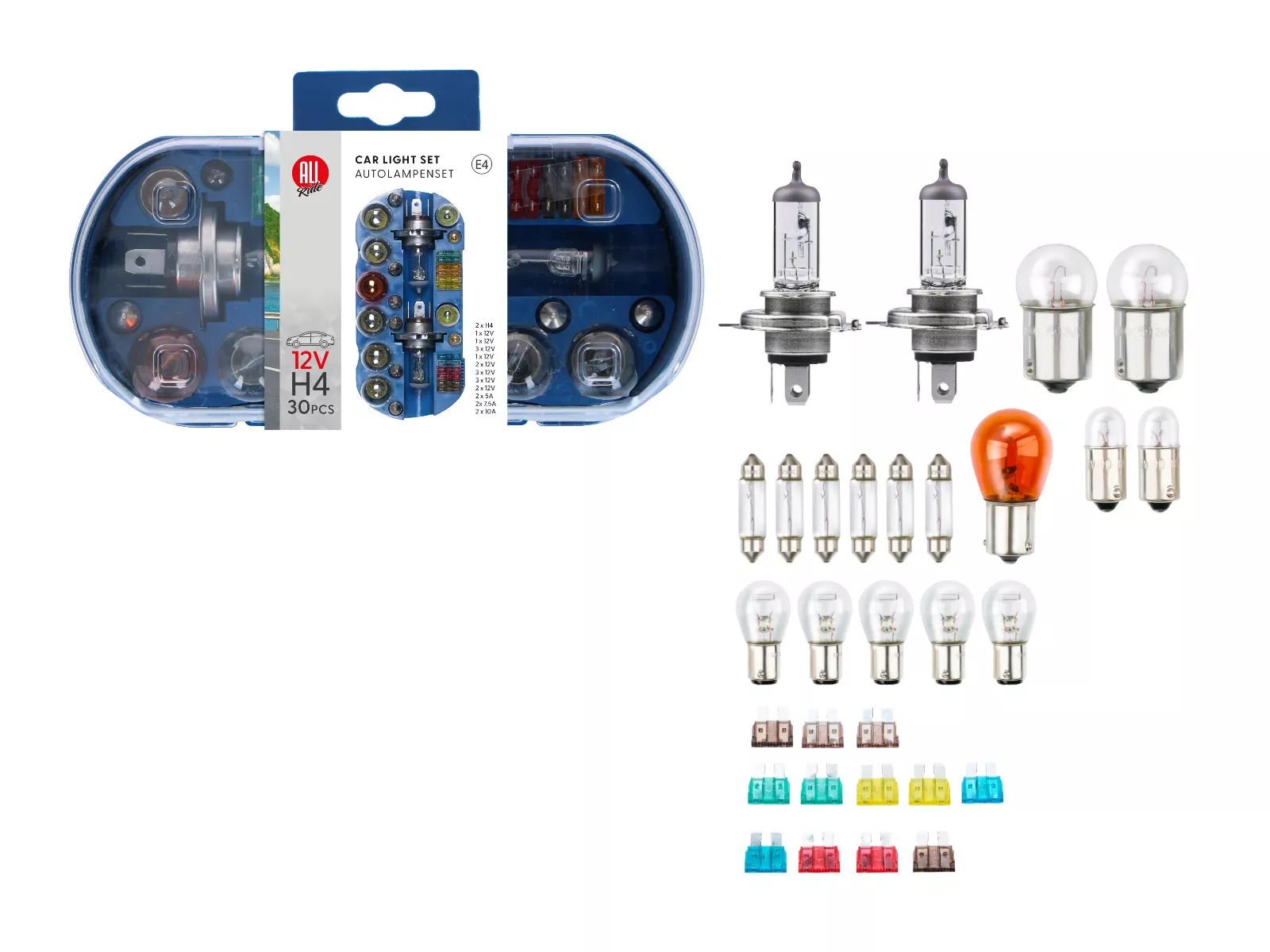 Auto Lampenset H4 12V 30-teilig