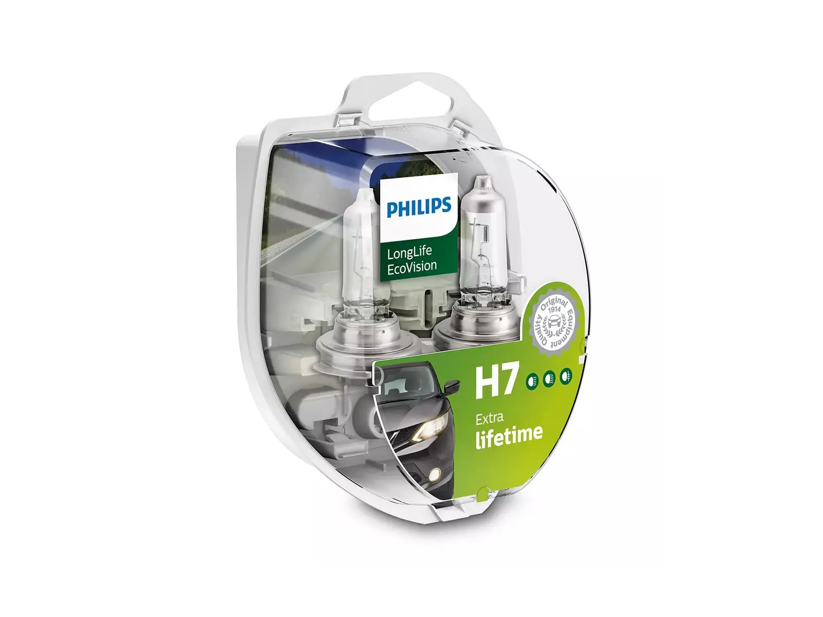PHILIPS H7 LongLife EcoVision, 12V, 55W, duo