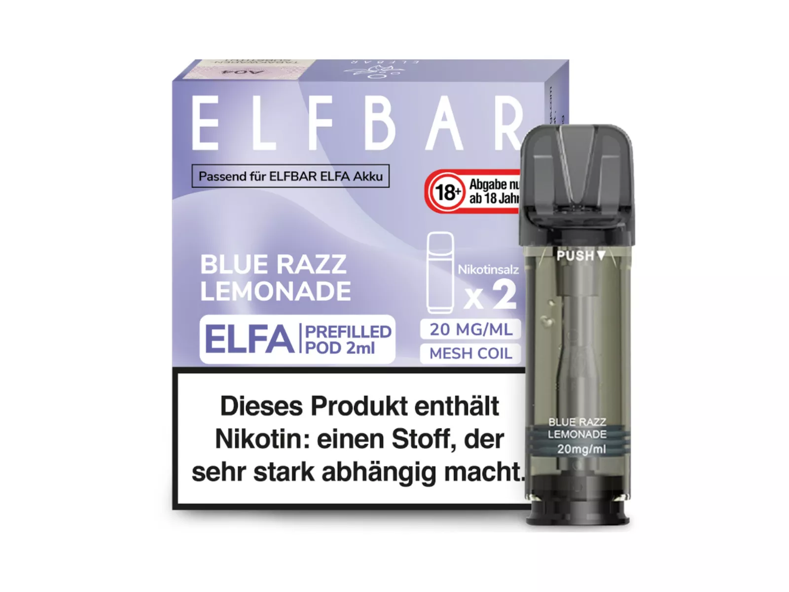 ELFBAR Elfa Pod, 20mg/ml Blue Razz Lemonade VE10