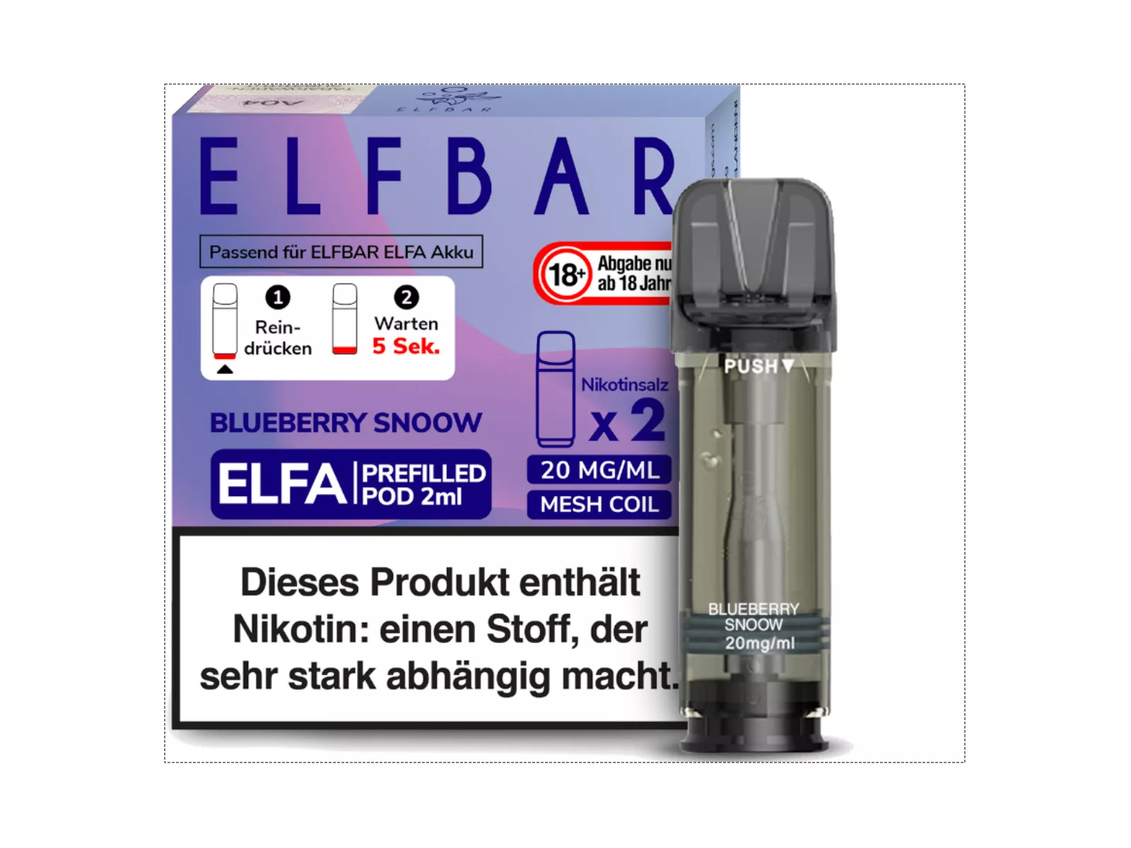 ELFBAR Elfa Pod, 20mg/ml, Blueberry Snoow VE10