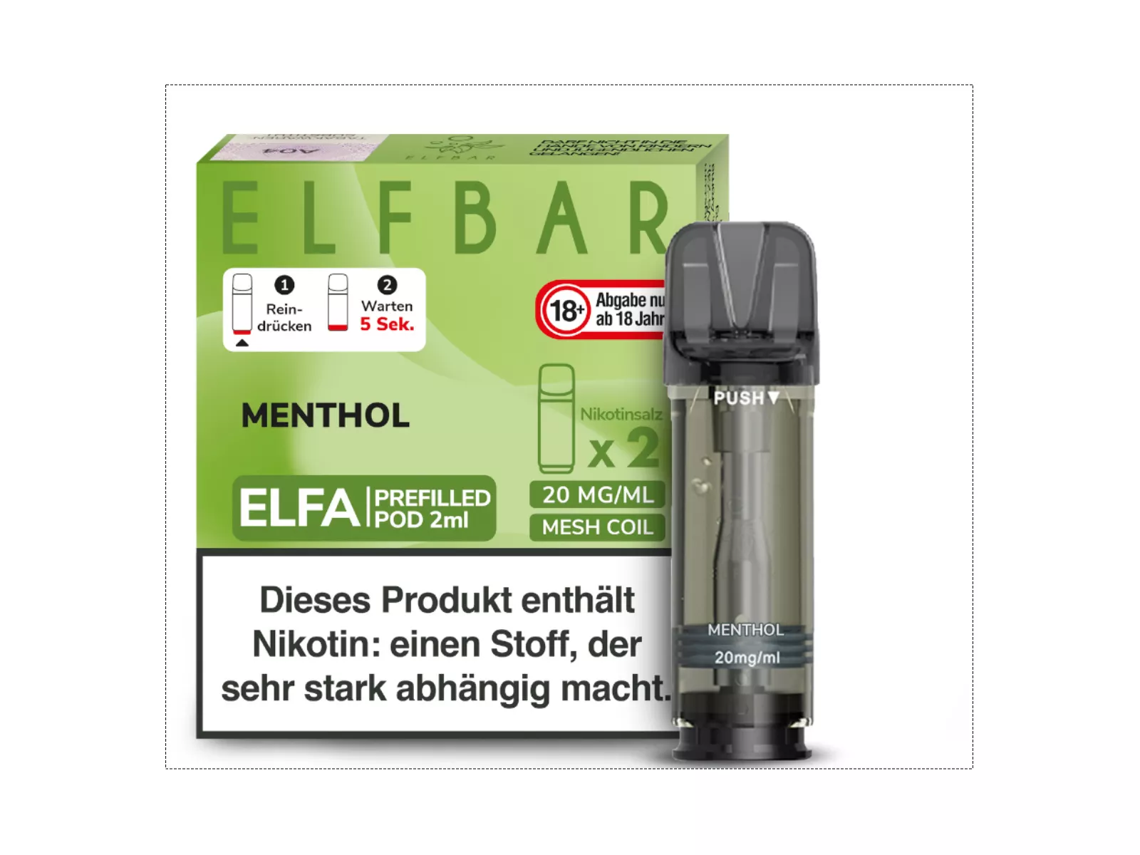 ELFBAR Elfa Pod, 20mg/ml, Menthol VE10