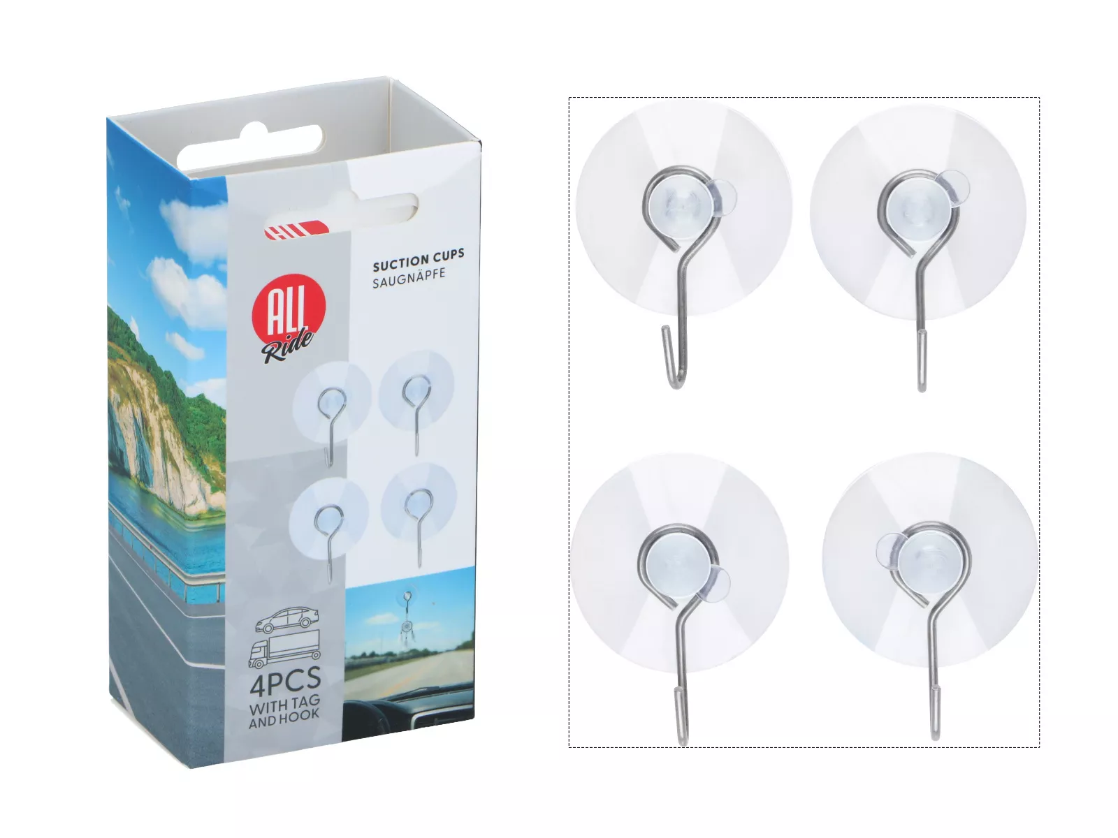 Sauger mit Haken auf Blister 4erSet