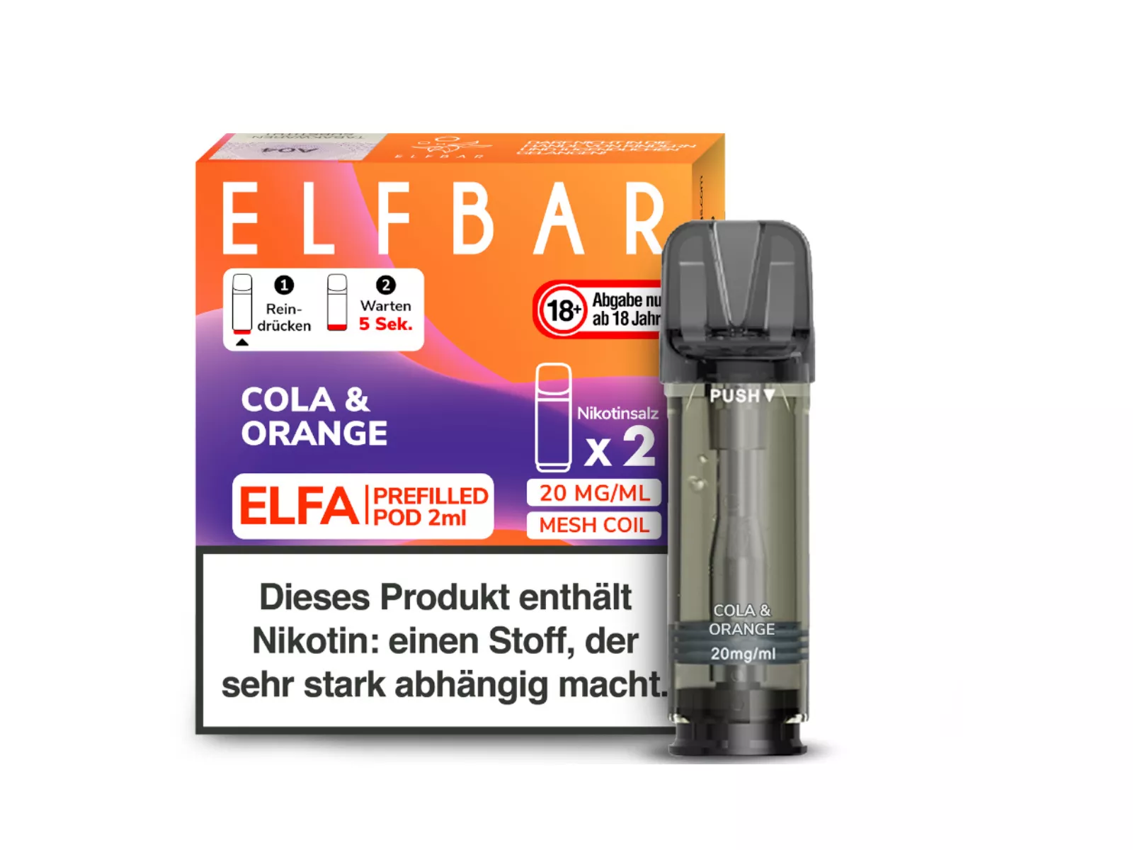 ELFBAR Elfa Pod, 20mg/ml, Cola&Orange VE10