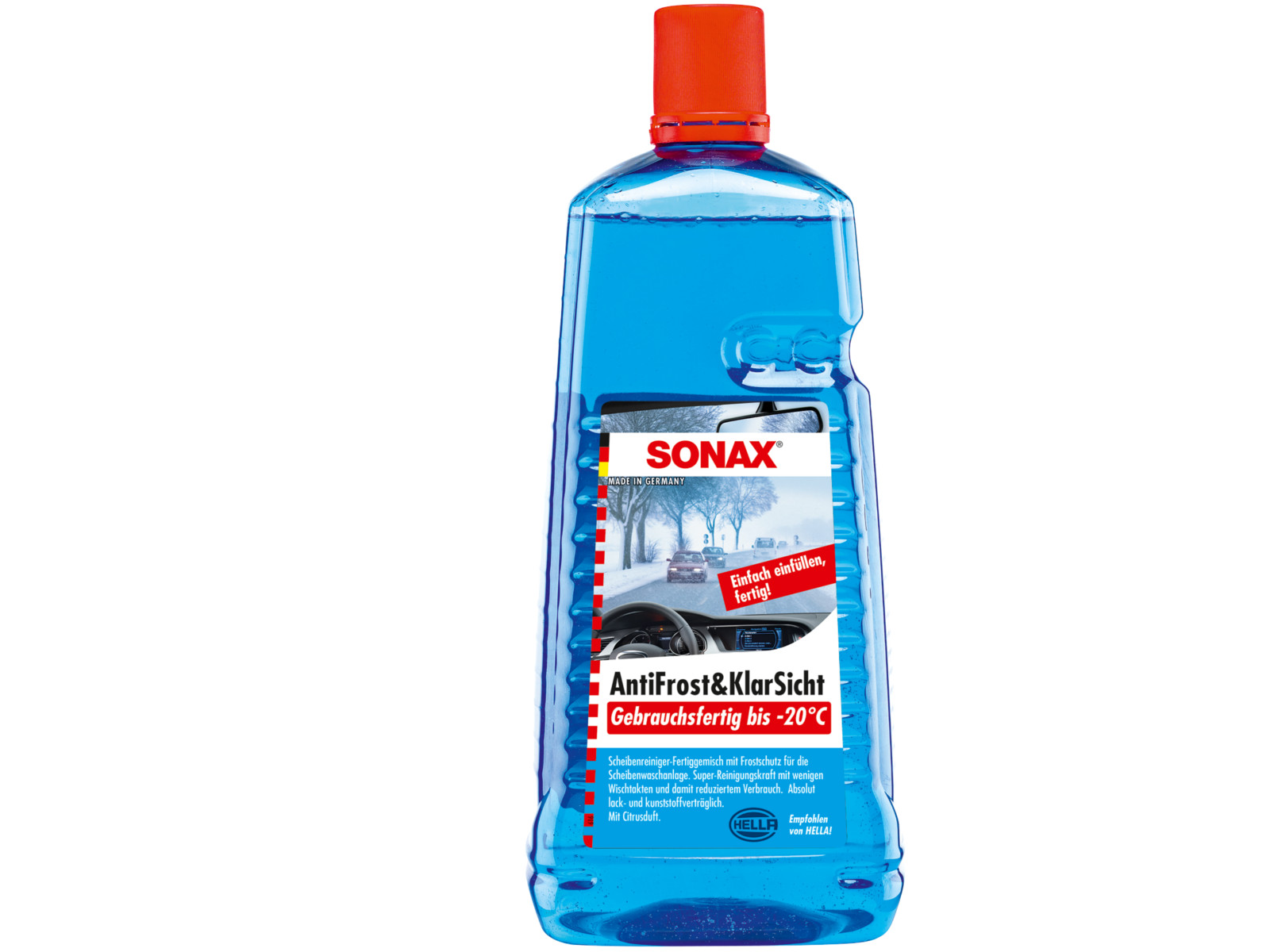 SONAX AntiFrost+KlarSicht gebrauchsfertig Citrusduft PET-Flasche, bis -20  °C, 2 Ltr. auf 54/216 Pale, KFZ-Pflege, Pflegemittel